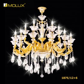 Đèn chùm đồng mạ vàng MOLUX 1875/12+6 (Φ1100*H130mm)