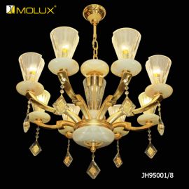 Đèn chùm đồng mạ vàng MOLUX JH95001-8 (Φ750*H700mm)