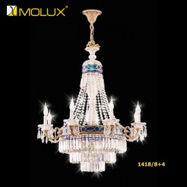 Đèn chùm đồng pha lê cao cấp MOLUX 1418/8+4 (W830*H1015mm)