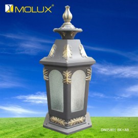 Đèn trụ cổng Molux DN05801/BK+AB (190*190*420mm)