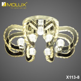 Đèn ốp trần pha lê led Molux X113-8 vuông (W650*L300mm)