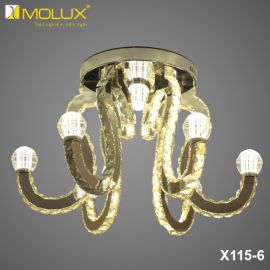 Đèn ốp trần pha lê led Molux X115-6 (W700*H450mm)