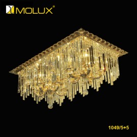 Đèn ốp trần pha lê Molux 1049/5+5 chữ nhật (W1080*L640*H400mm)