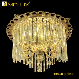 Đèn ốp trần pha lê Molux 1049/5 tròn (Ø640*H400mm)