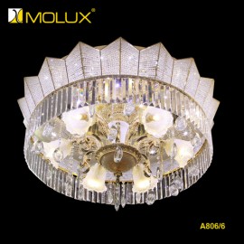 Đèn ốp trần pha lê Molux A806/6 (Ø950mm)