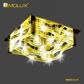 Đèn ốp trần pha lê sáng led l Molux 99003/12+5 (600*600mm)
