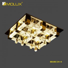 Đèn ốp trần pha lê tay sáng led Molux 88189/24+4 (W600*L600mm)