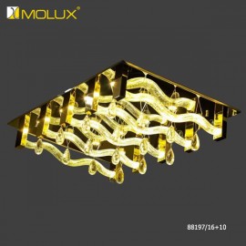 Đèn ốp trần pha lê tay sáng led Molux 88197/16+10 (W1000*L700mm)
