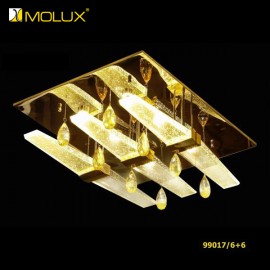 Đèn ốp trần pha lê tay sáng led Molux 99017/6+6 (W600*L600mm)