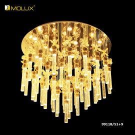 Đèn ốp trần pha lê tay sáng led Molux 99118/51+9 (Ø1000mm)
