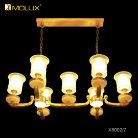 Đèn thả bàn ăn đồng Molux X8002-7 (W600*L800*H850mm)