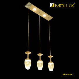 Đèn thả Pha lê sáng led Molux 88266/3+2 (W550*L110*H1000mm)